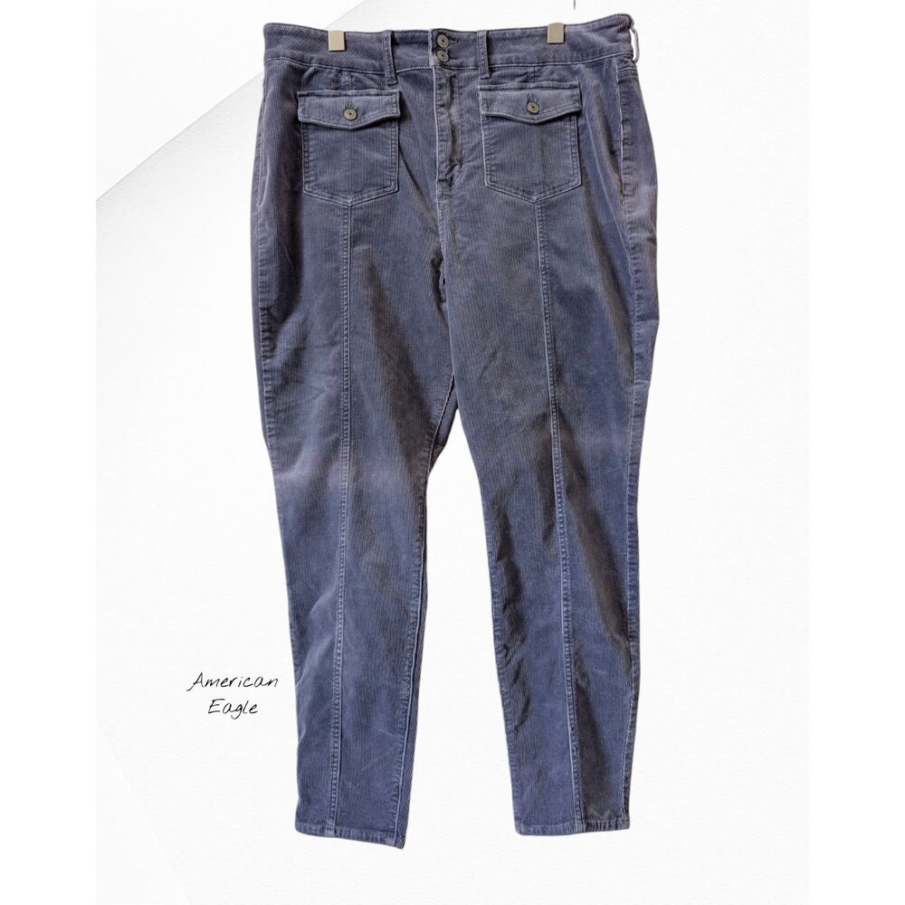 American Eagle Corduroy Pants Size 20 High Rise Slim Straight NWT